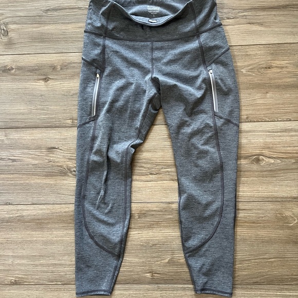 Athleta Rainier Heathered Tight Leggings Heather Grey Womens Large - Picture 4 of 11